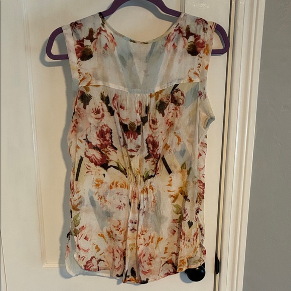 Aratta Floral Sleeveless Blouse - Cream and Red - Picture 5 of 5
